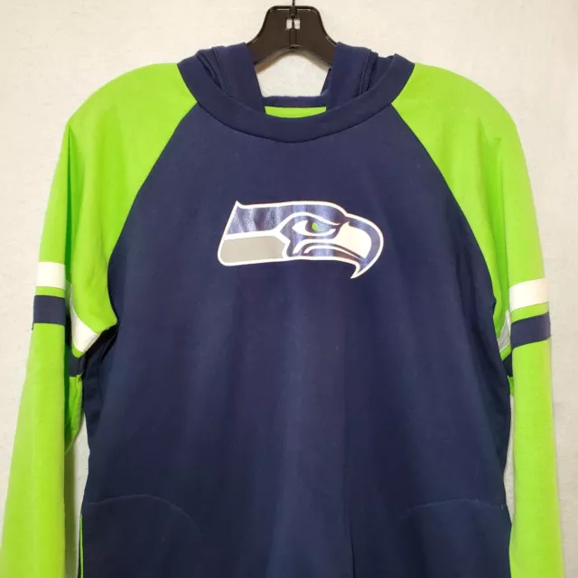 SEATTLE SEAHAWKS NFL HOODIE SWEATSHIRT BY NIKE Womens Medium Lightweight Blue 2