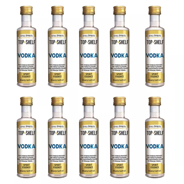 10 x Still Spirits Top Shelf Vodka Flavouring Essences 50ml Home Brew Alcohol