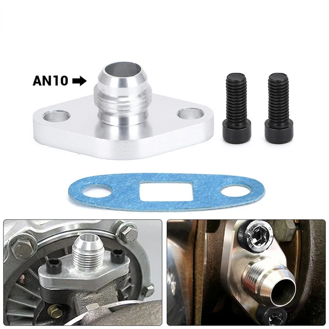 AN10 Turbo Oil Return Drain Flange Adapter Kit for TOYOTA LEXUS 1JZ 2JZ GTE