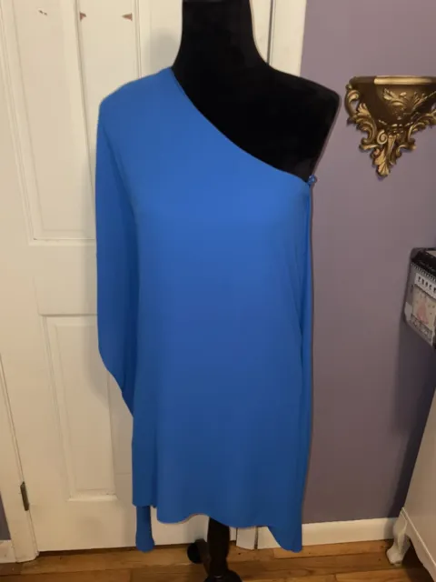 BCBG MaxAzria Dress Size XS One Shoulder Asymmetric Party Cocktail Blue Alana
