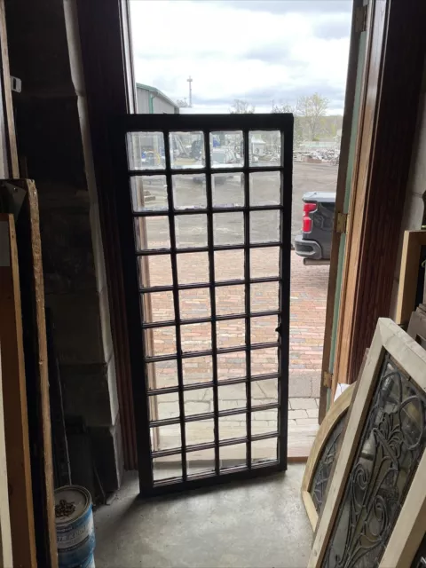 SG3698 Antique All Beveled Glass Geometric Window 27.5 X 64.25