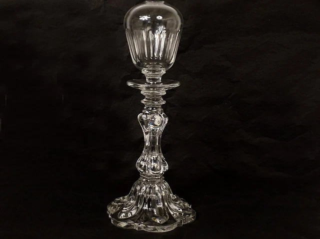 Lámpara De Aceite Antigua Cristal Candelabro Antorcha Siglo XIX Siglo