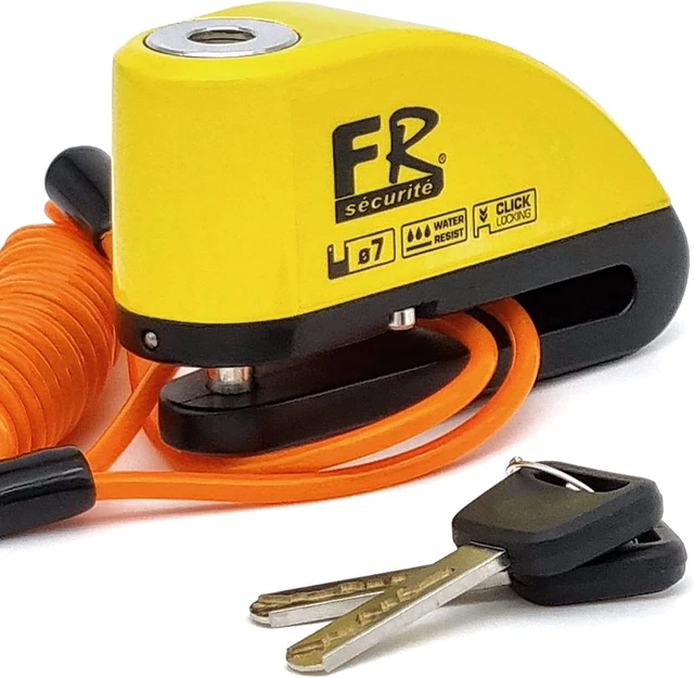 FR SECURITE FR7Y Bloccadisco Moto Lucchetto Antifurto Moto Con Allarme Sonoro 11