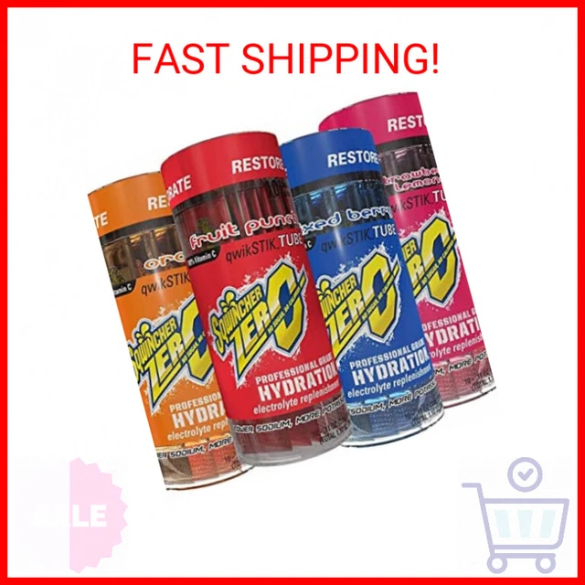 Sqwincher ZERO Qwik Stik - Sugar Free Electrolyte Powdered Beverage Mix, Assorte