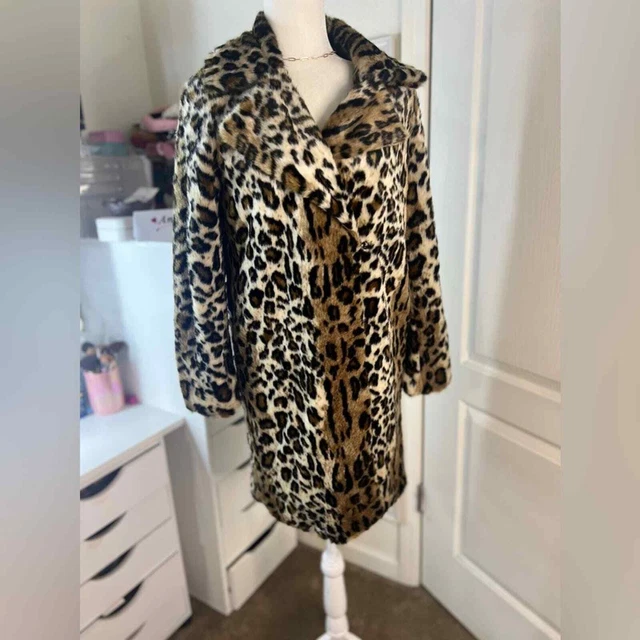 Mango faux fur deals leopard coat