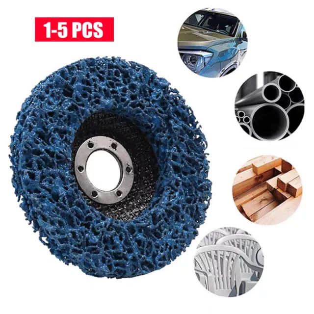 1-5PC 115mm 4.5" Poly Strip Wheel Discs Paint Rust Remove Abrasive Angle Grinder