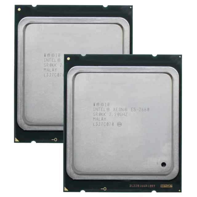 2x Intel Xeon E5-2660 v1 Processor 8-Core 16-Threads 2.20GHz LGA2011 (SR0KK) CPU