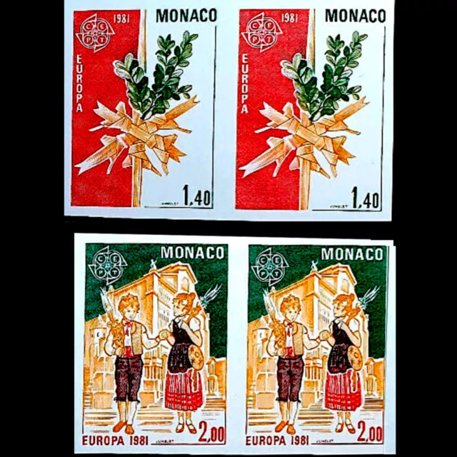 Monaco 1981 imperf - Europa - MNH - Pairs Set - YT €140.00