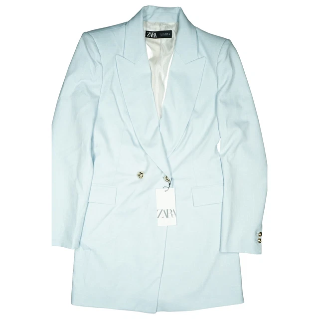 Veste Asymétrique Zara Femme - Blazer Court Bleu Foncé, Fermeture éclair Complète, Taille M