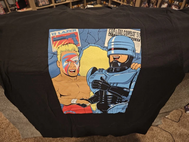 Sting Robocop Tultex Wrestling Tshirt Gently Used Size XL Capital Combat '90 WCW