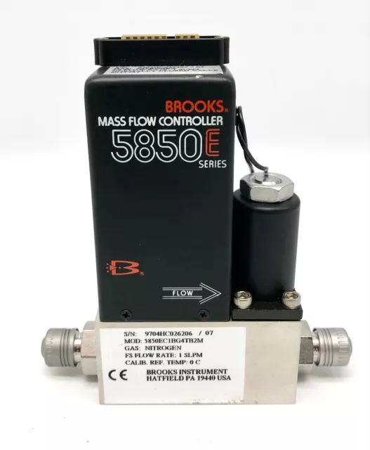 Brooks Instrument 5850E Mass Flow Controller N2 Gas 1 SLPM 5850EC1BG4TB2M