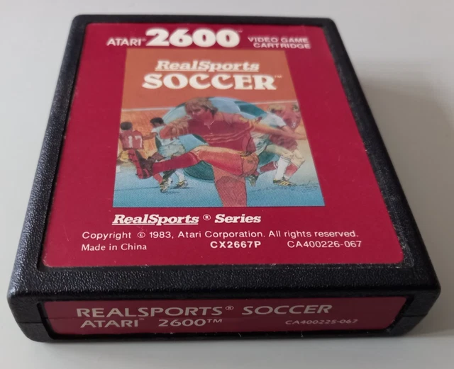 Jeu Atari 2600 Football Realsports Soccer - Version PAL Loose, étiquette Abîmée