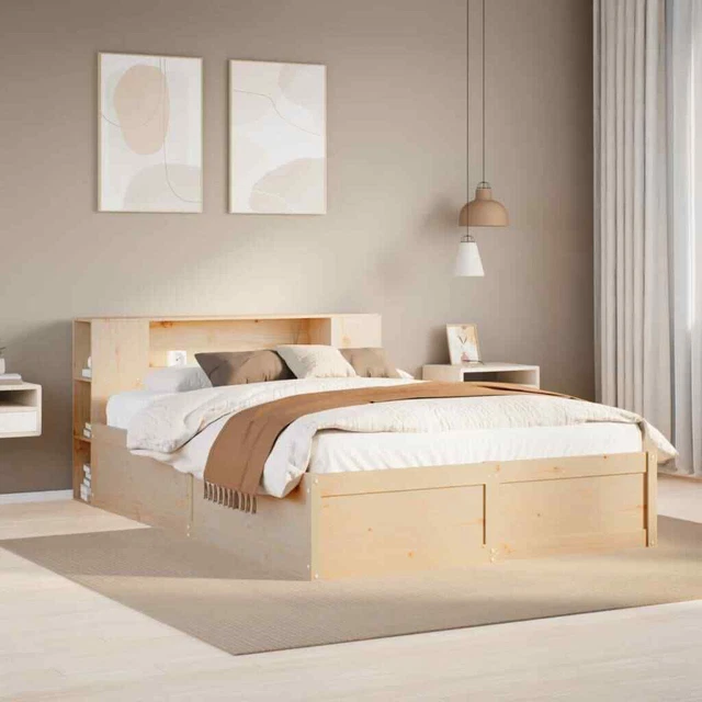 BED FRAME WITHOUT Mattress 150x200 cm King Size Solid Wood Pine vidaXL