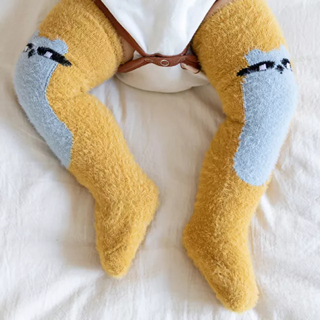 1 Pair Floor Socks Warm-keeping Cartoon Pattern Feet Warmer Newborn Knee Long