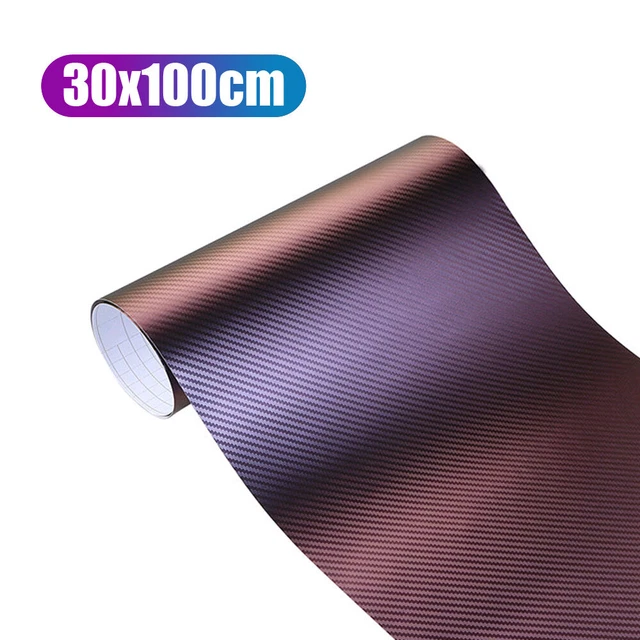 30*100cm Chameleon 3D Carbon Fiber Car Vinyl Wrap Sticker Decal Sheet Film Blue