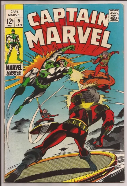 Captain Marvel #9 FN 6.0 Off-White Pages (1968 1st Series)
