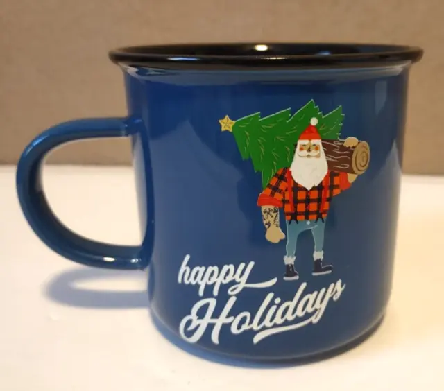 World Market Ceramic 18oz Happy Holidays Lumberjack Coffee Mug AA02B09005