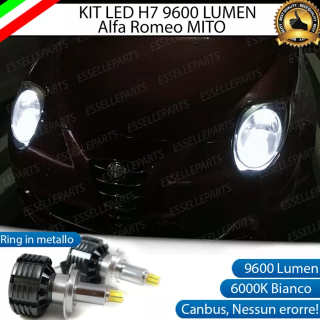 Kit A Led H7 Alfa Mito Canbus 6000K Xenon 9600 Lumen 80W No Avaria Luci