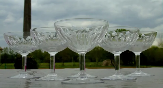 Baccarat - Service de 6 coupes à champagne en cristal taillé, modèle Cassino.