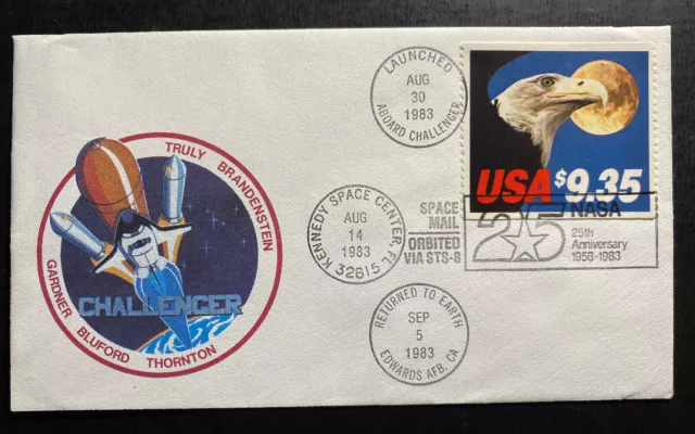 1983 Kennedy Center FL USA First Day Cover FDC Space Mail 25th NASA Anniversary
