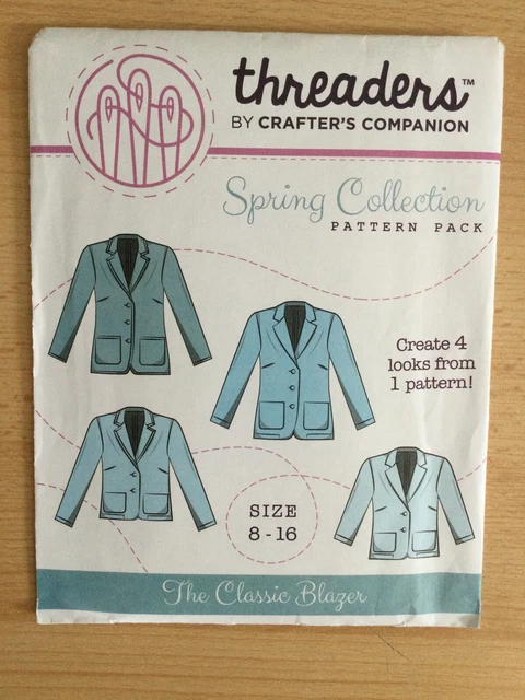 CHAQUETA BLAZER CLÁSICA Patrón de Costura TALLAS 8 -16 4 EN UNO por Threaders