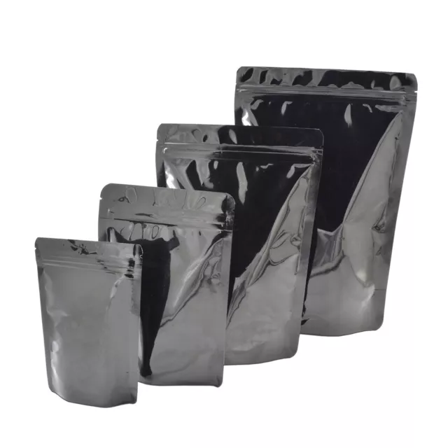 Black Aluminum Foil Mylar Self Seal Stand Up Bags Pouches Food Coffee Package