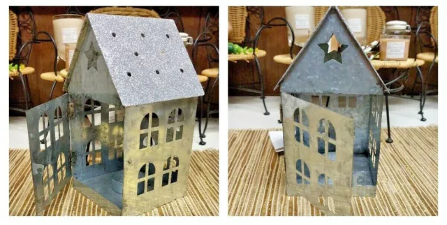Tea Light Burner Christmas House Tea Light Candle Holder Silver 🇦🇺Aussie Stock