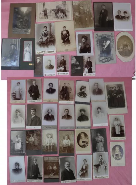 Konvolut 43 Stück alte Fotografien Porträts & Gruppenbilder um 1900