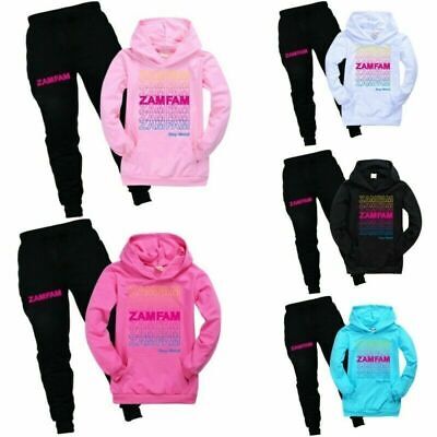 Zamfam Kids Tracksuit Rebecca Zamolo Trousers Pocket Hoodie Top+Pants Casual Set