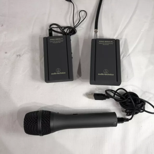 Audio Technica Pro 88W/T Wireless Mic. Transmitter & Pro 88W/R Receiver & Mic.