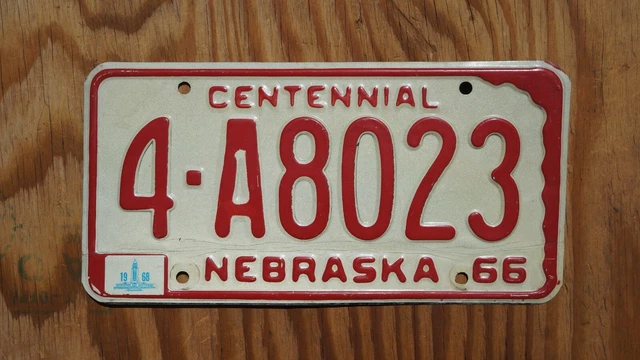 1966 1967 1968 CUSTER COUNTY NEBRASKA License Plate