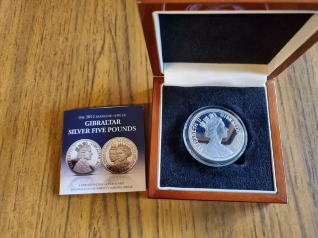 2012 Gibraltar silver proof Five Pounds £5 Coin 28.3g : Diamond Jubilee
