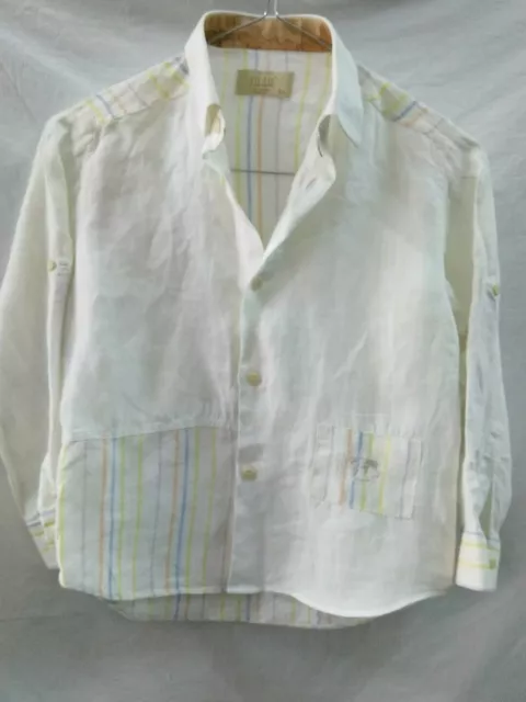 camicia BAMBINO ALVIERO MARTINI ,PURO LINO TAGLIA 6 ANNI