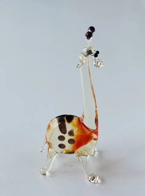 GIRAFFE~Collectible Hand Blown Art Glass Figurine~ Handmade Tiny Wild Animal