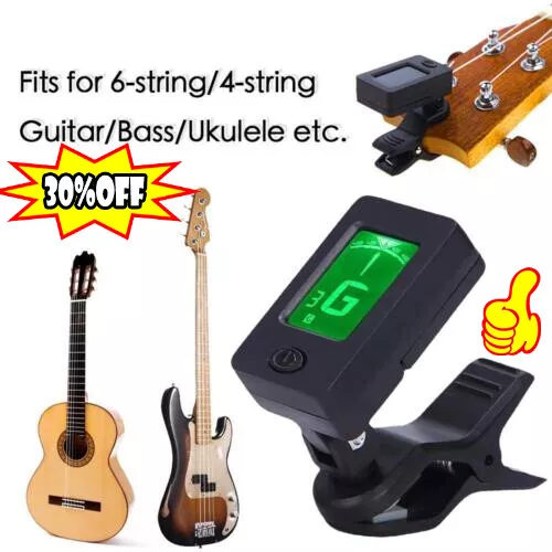 Professional Clip-On Acoustic Guitar Tuner LCD Screen Electric Digital NEW