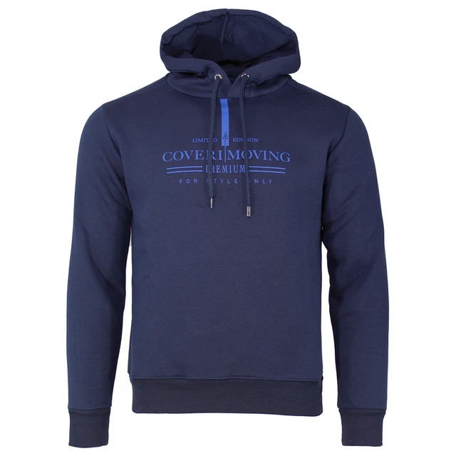 Felpa invernale uomo con cappuccio COVERI MOVING blu e nero M L XL XXL 3XL 2