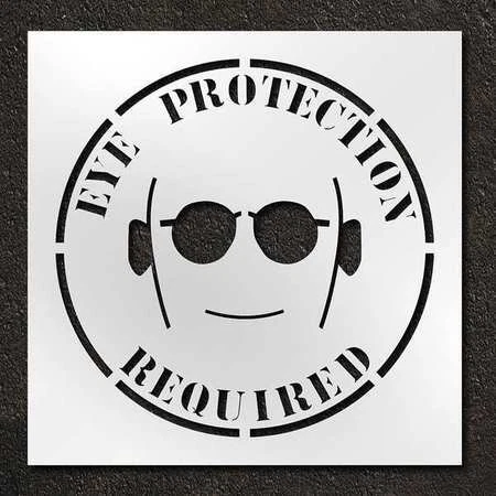 RAE STL-116-14809 Stencil,Eye Protection Required,42 in