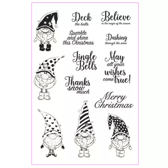 Merry Christmas Transparent Silicone Clear Stamps Scrapbook Album Santa Claus