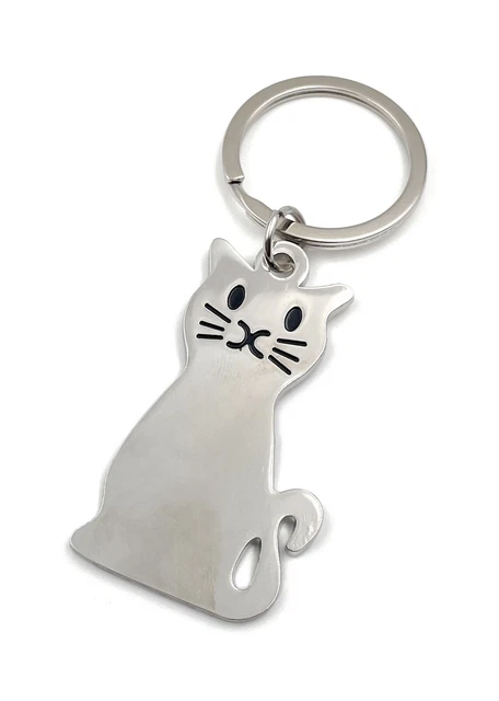 Llavero Flache Gato Cat Plata Metal Colgante Encanto