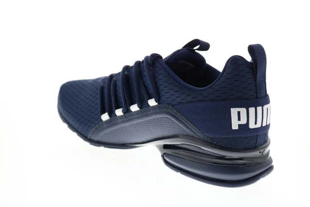 Puma Axelion Sleek 19449402 Mens Blue Canvas Lace Up Athletic Running Shoes 6