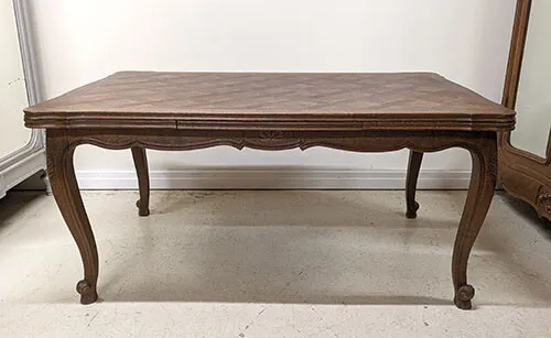 Large Old French Louis Xv Style Drawer Leaf Dining Table