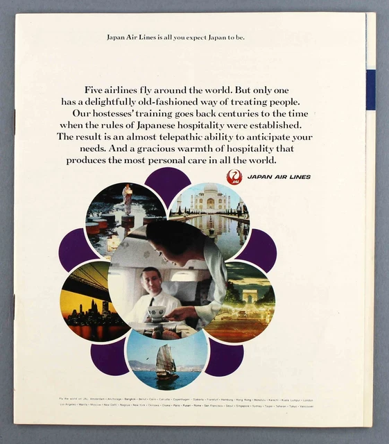 JAL JAPAN AIR Lines Airline Timetable April May 1970 Route Map EUR 28 jal-japan-air-lines-airline-timetable-april-may-1970-route-map-eur-28