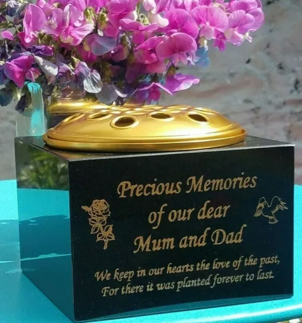 Personalised Granite Memorial Vase Grave Pot Flower Holder Cemetery Grave Vase