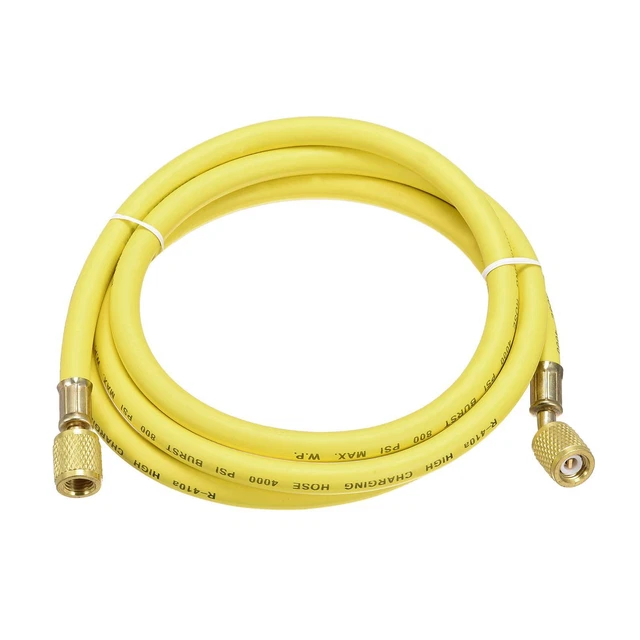 Tubo Flessibile Carica Refrigerante,Filettatura 1/4" 5,91ft Lungo 800psi,Giallo
