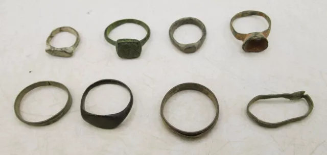 A11 Lot Of Ancient Roman To Medieval Bronze Rings Authentic Ancient Artifacts