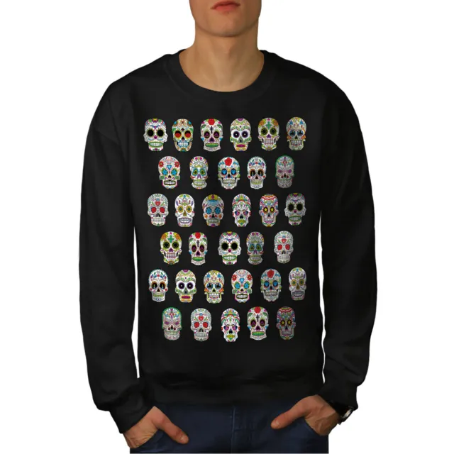 Wellcoda Skull Acid Mens Sweatshirt, Concert Casual Pullover Jumper