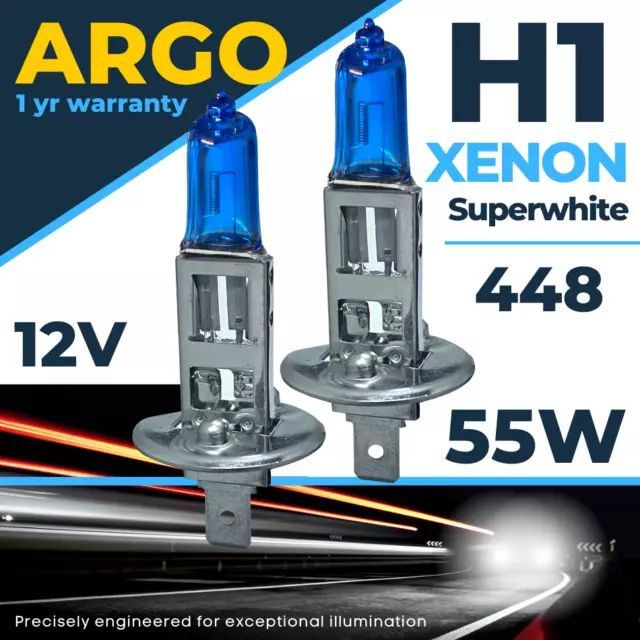 H1 Xenon 55w Super Blanco Coche Halógena Faro Bombillas 448 Luz Antiniebla 12v