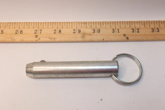 Pull Ring Hitch Pins Steel Silver Plated 4-3/8" x 3/4"