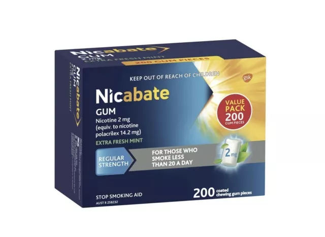 Nicabate Gum 2mg - 200 Pack