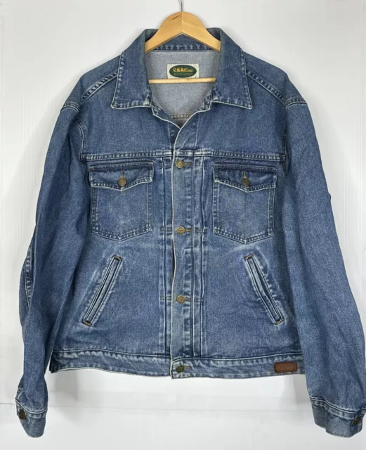 RM Williams Vintage Blue  Denim Jacket Size Large Green Tag Made In Australia